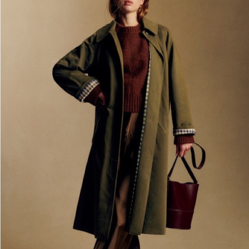 Sézane Olive Green Clyde Coat